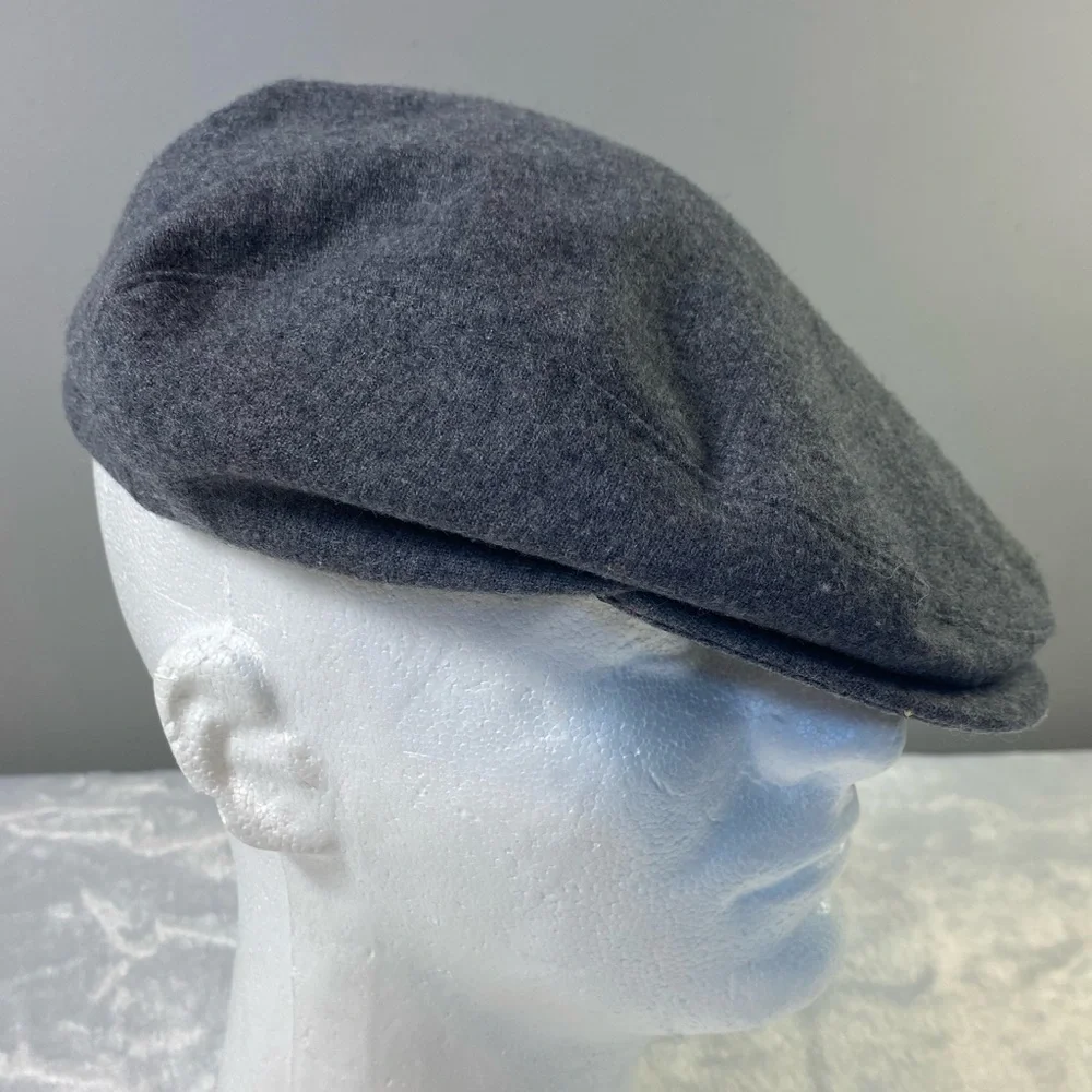 Pendleton 100% Virgin Wool Charcoal Gray Newsboy Messenger Winter Cap Sz Small
